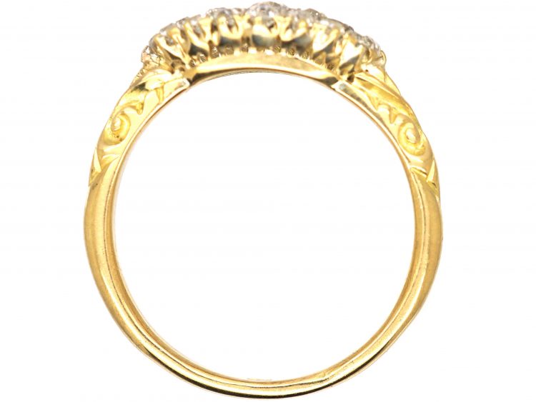 Edwardian 18ct Gold Oval Shaped Diamond Cluster Ring