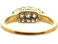 Edwardian 18ct Gold Oval Shaped Diamond Cluster Ring