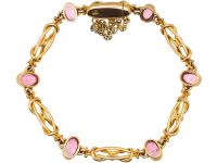 Edwardian 15ct Gold Bracelet set with Pink Tourmalines