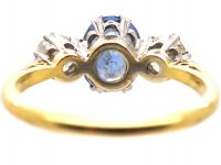 Early 20th Century 18ct Gold & Platinum, Sapphire & Diamond Three Stone Ring