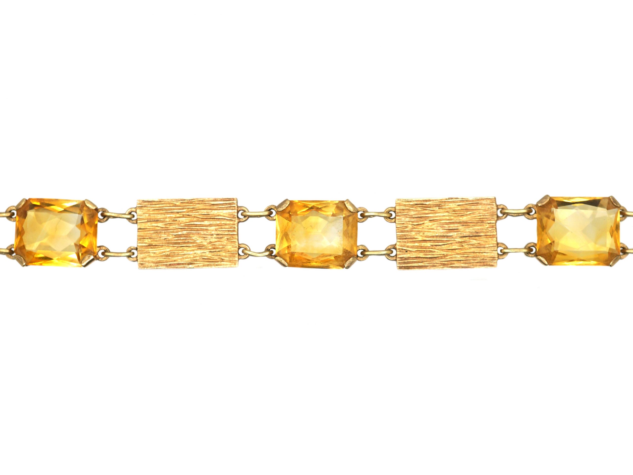 1960 s 9ct Gold Citrine Bracelet 954X The Antique Jewellery Company