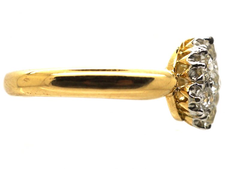 Edwardian 18ct Gold & Diamond Cluster Ring