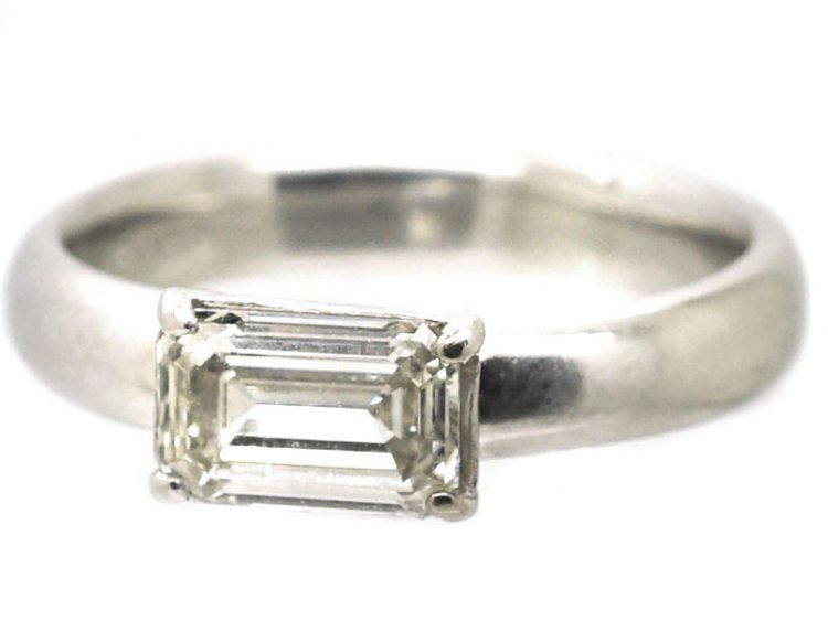 Platinum Emerald Cut Diamond Ring