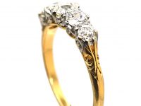 Edwardian 18ct Gold & Platinum Five Stone Diamond Ring