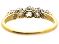 Edwardian 18ct Gold & Platinum Five Stone Diamond Ring