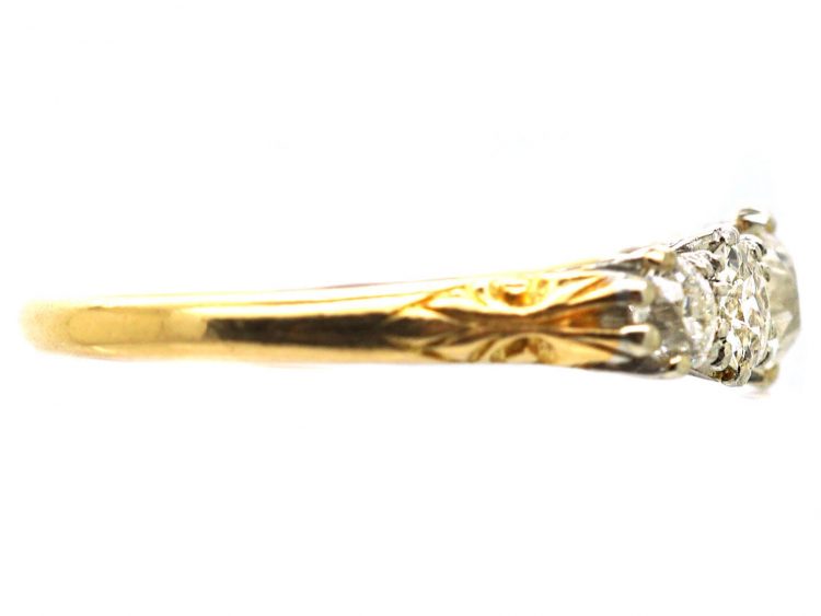 Edwardian 18ct Gold & Platinum Five Stone Diamond Ring