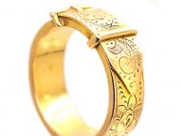 Early Victorian 15ct Gold Buckle Ring with Secret Hinged Compartment