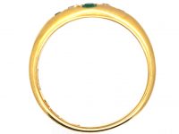 Victorian 18ct Gold Ring set with Emeralds & Diamonds