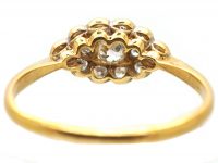 Edwardian 18ct Gold & Platinum, Oval Diamond Cluster Ring