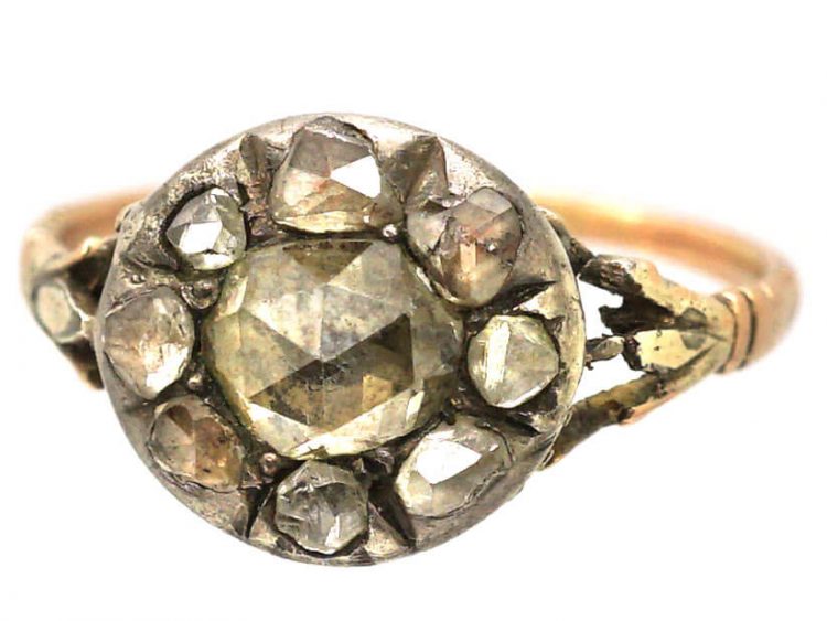 Georgian Rose Diamond Cluster Ring