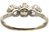 Early 20th Century 18ct White Gold & Platinum Three Stone Diamond Ring