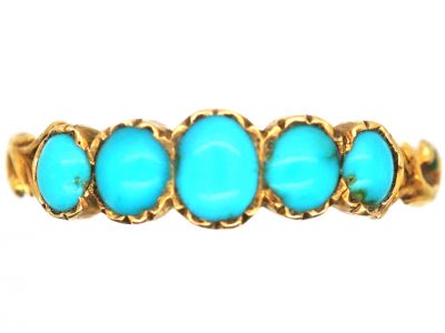 Regency 15ct Gold Five Stone Turquoise Ring