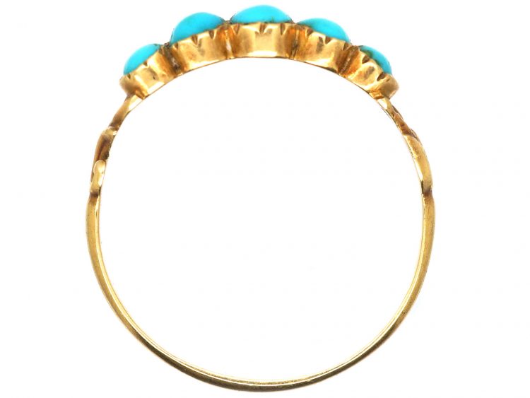 Regency 15ct Gold Five Stone Turquoise Ring