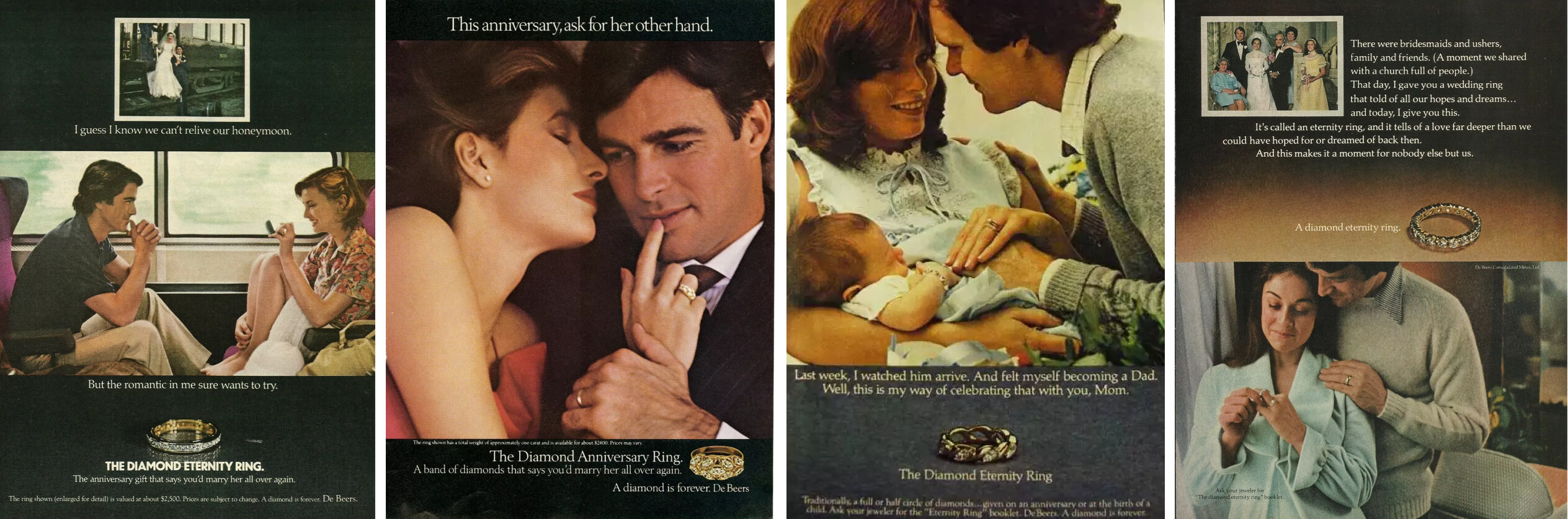 vintage De Beers eternity band adverts