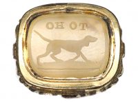 Georgian Gold Cased Seal with Hunting Dog Intaglio