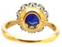 Early 20th Century 18ct Gold & Platinum, Sapphire & Diamond Cluster Ring