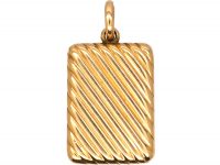 Edwardian 15ct Gold Rectangular Locket with Ridged Detail