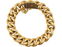 Edwardian 15ct Gold Curb Bracelet