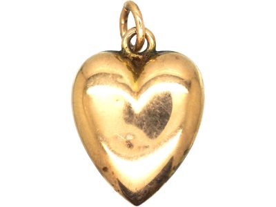 Edwardian 9ct Gold Heart Shaped Pendant