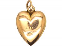 Edwardian 9ct Gold Heart Shaped Pendant