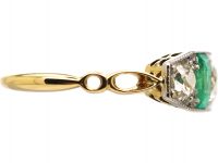 Early 20th Century 18ct Gold & Platinum, Five Stone Emerald & Diamond Ring