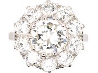 Platinum Diamond Cluster Ring