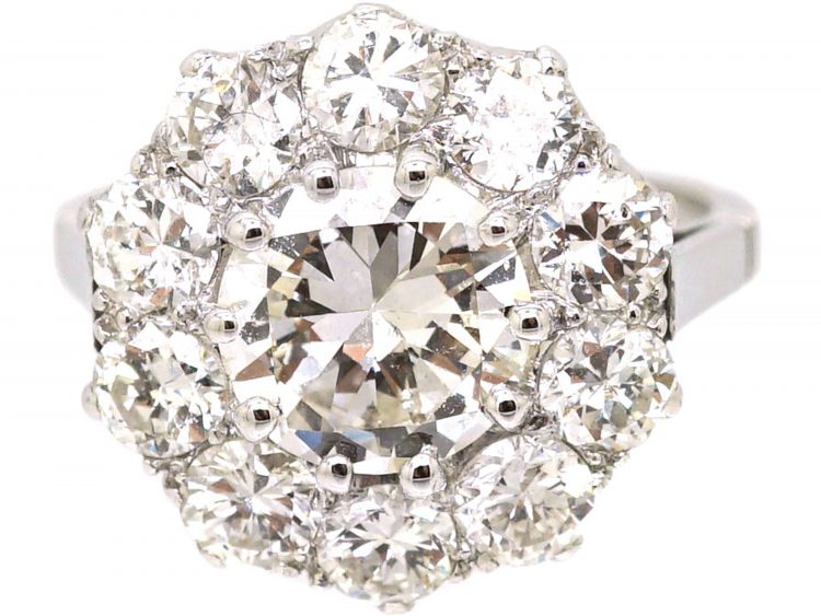 Platinum Diamond Cluster Ring