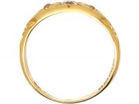 Edwardian 18ct Gold, Three Stone Diamond Gypsy Ring