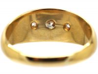 Edwardian 18ct Gold, Three Stone Diamond Gypsy Ring