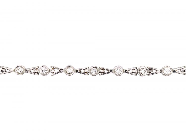 18ct White Gold Line Bracelet set with Diamonds