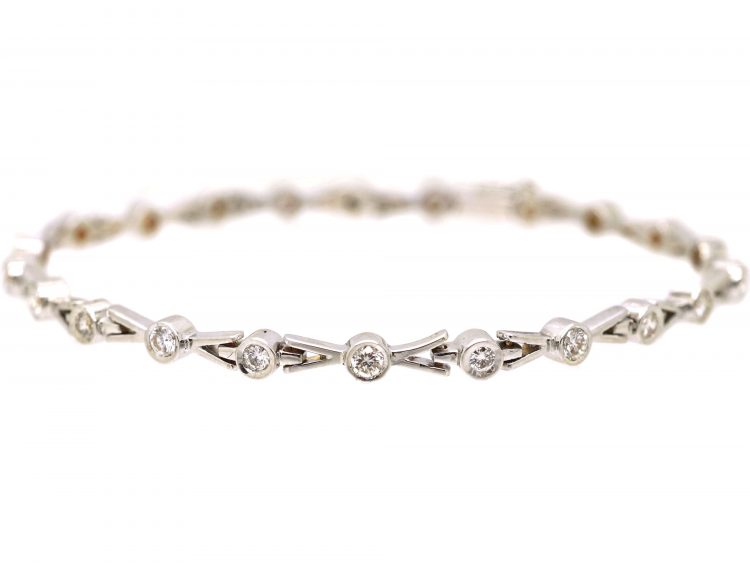 18ct White Gold Line Bracelet set with Diamonds