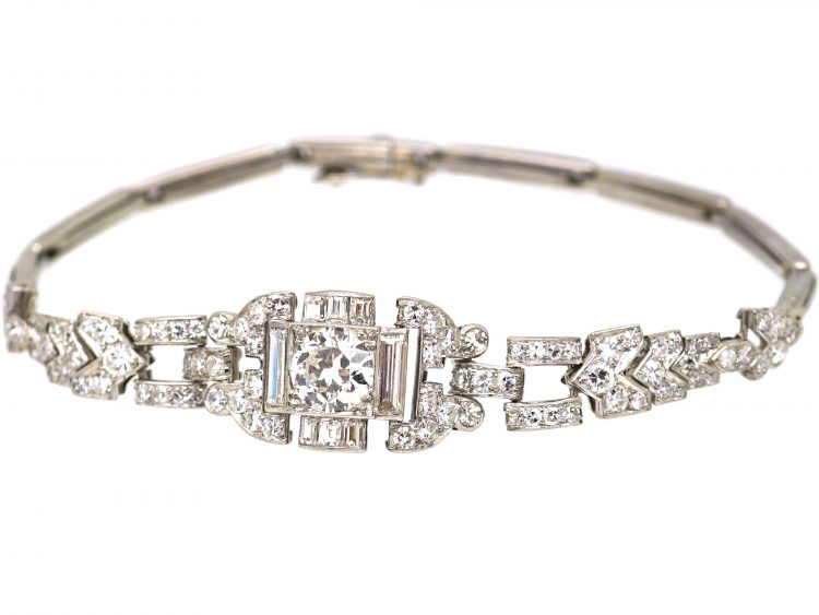 Art Deco 18ct White Gold Diamond Bracelet