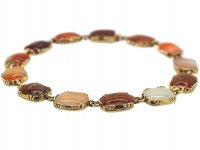 Georgian 9ct Gold Bracelet set with Different Coloured Agates