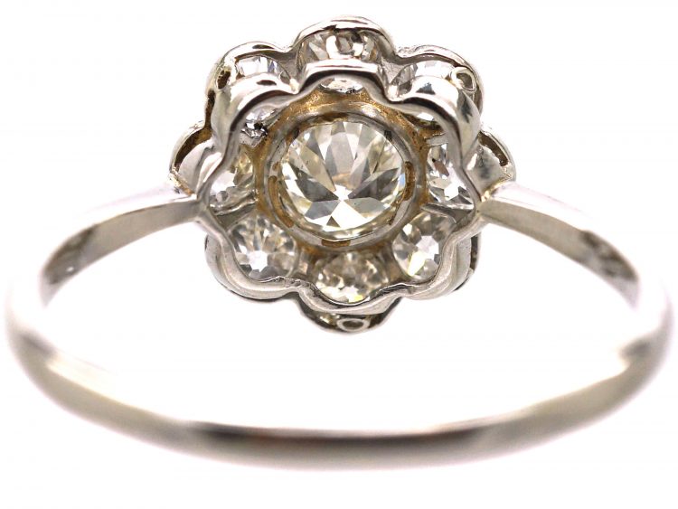 Edwardian Platinum, Diamond Daisy Cluster Ring