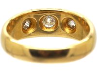 Edwardian 18ct Gold Three Stone Diamond Gypsy Ring