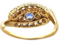 Edwardian 18ct Gold, Sapphire & Diamond Oval Eye  Ring