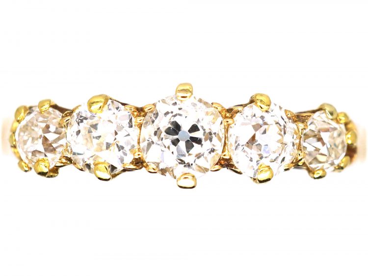 Edwardian 18ct Gold, Five Stone Diamond Ring