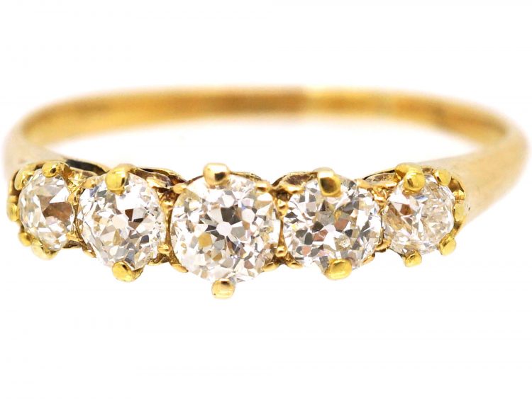 Edwardian 18ct Gold, Five Stone Diamond Ring