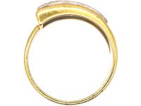 Retro 18ct Gold Buckle Ring set with Diamonds