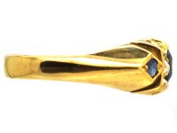 Edwardian 18ct Gold Sapphire & Diamond Five Stone Ring