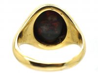 Early 20th Century 18ct Gold Signet Ring with Bloodstone Intaglio of a Huntsman