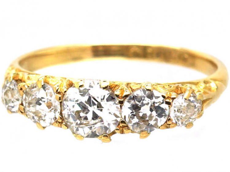 Edwardian 18ct Gold Five Stone Diamond Ring