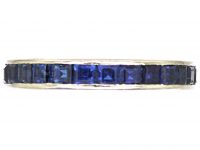 Early 20th Century 18ct White Gold Eternity Ring set with Sapphires