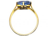 Edwardian 18ct Gold RIng set with a Cushion Cut Sapphire