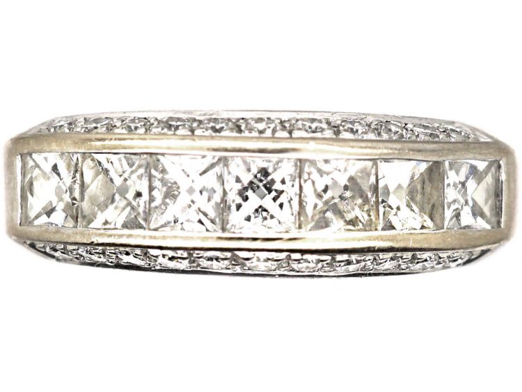 18ct White Gold Princess Cut & Round Cut Diamond Ring by T.O’Donoghue