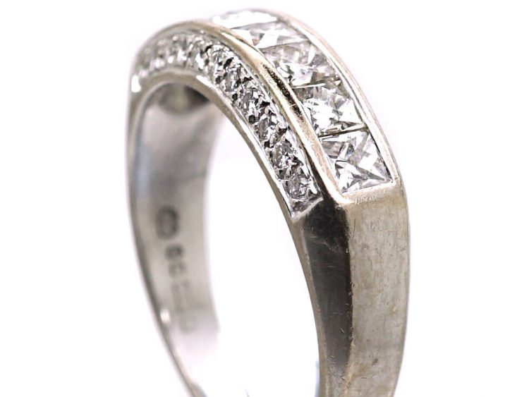 18ct White Gold Princess Cut & Round Cut Diamond Ring by T.O’Donoghue