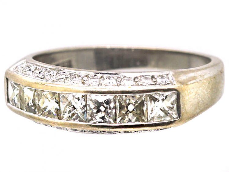 18ct White Gold Princess Cut & Round Cut Diamond Ring by T.O’Donoghue