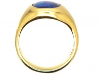 18ct Gold Ring set with a Cabochon Black Opal