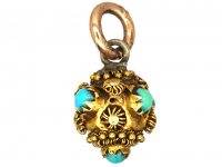 Georgian 15ct Gold Charm set with Turquoise Coloured Paste