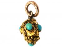 Georgian 15ct Gold Charm set with Turquoise Coloured Paste